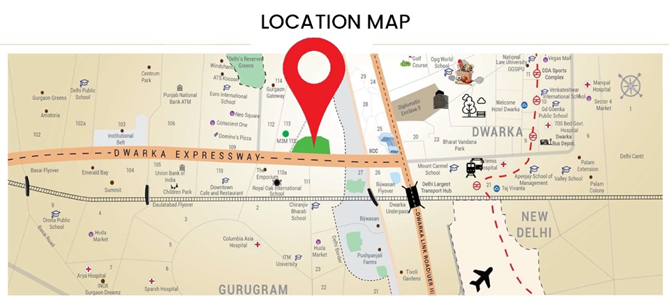 M3M Sector 111 location map